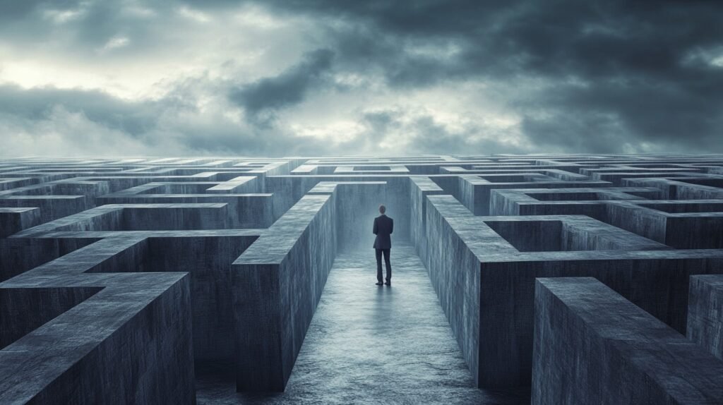 stockcake maze under storm 1243376 standard