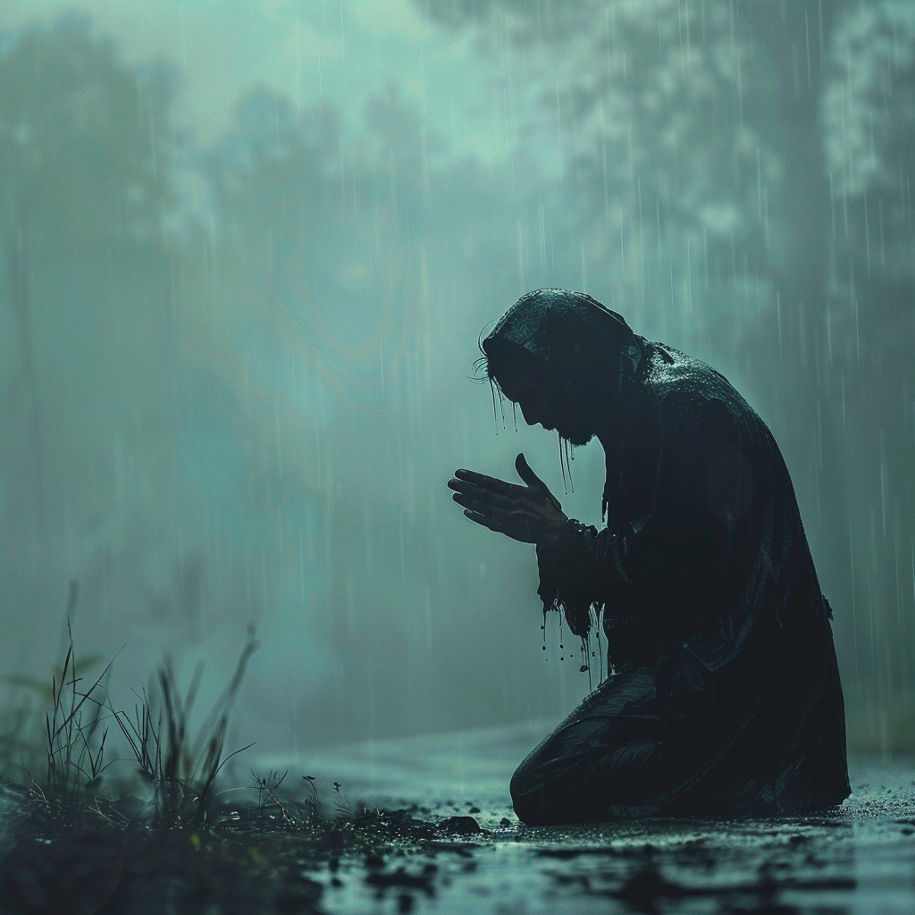 stockcake praying in rain 558960 standard